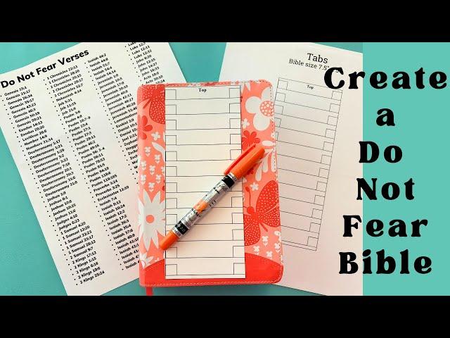 How to Create a Do Not Fear Bible | Free Printable of Bible Verses for Fear and Worry |  Part 8