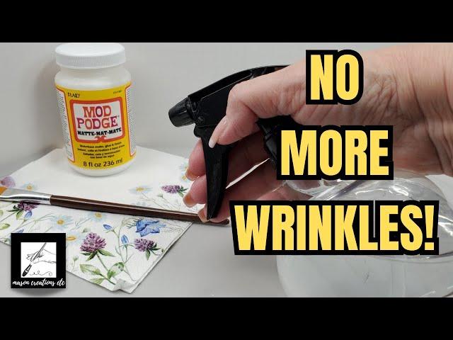 How to decoupage a NAPKIN with NO WRINKLES | Decoupage Tips for BEGINNERS 