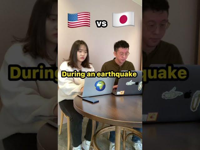 【Culture of Japan】During the earthquake US vs Japan!! #Shorts