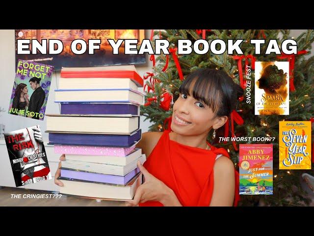 END OF YEAR BOOK TAG (cringiest book, prettiest cover, lowest rated, fave book, etc!) *bookmas 2024*