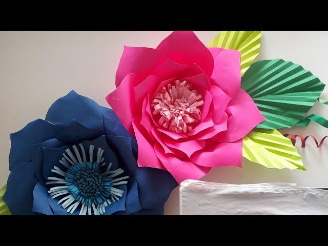 #Room Decor Ideas Paper Flowers || DIY  paper flowers wall decoration ideas