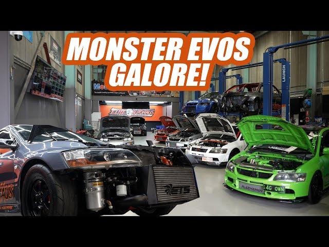 1000hp Evo Lancers Galore! - Elite Autohaus Workshop Tour and  Drag Battle 2022 preview