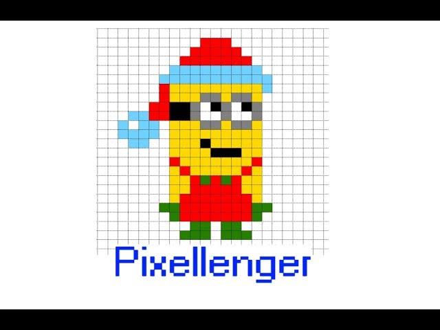 Christmas Minion How to Draw Pixel Art For Kids  #PixelArt #Drawing #Christmas