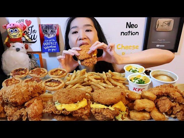 KFC MAC 'N CHEESE ZINGER! Cheesy Crispy Chicken Sandwich, Extra Crispy Fried Chicken - Mukbang ASMR