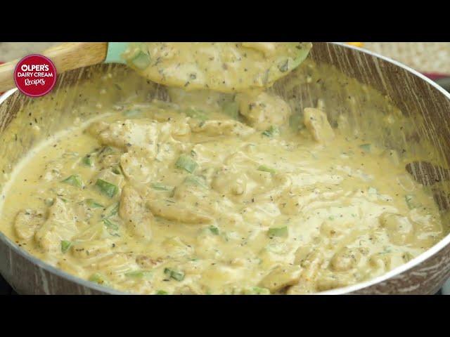 Olper's Dairy Cream Recipes - Creamy Garlic Chicken on Toast