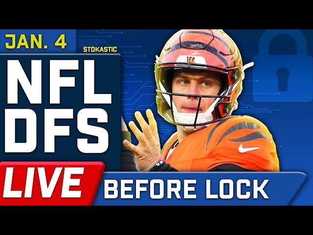 NFL DFS Live Before Lock | Week 18 NFL DFS Picks for DraftKings & FanDuel (Saturday Slate)