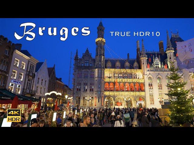 Bruges Belgium Christmas Markets With An Enchanting Cosy Atmosphere in 4K True HDR