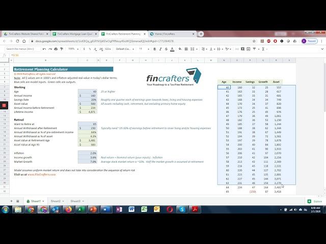 How to Use FinCrafters Retirement Planning Calculator