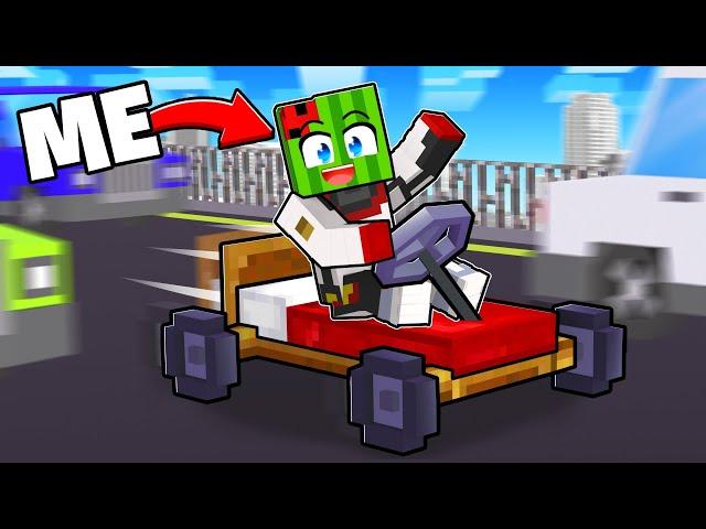 I Turned My BED Into A RACE CAR In Minecraft!