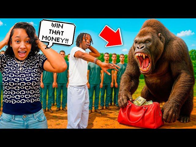 Telling My Boyfriend I Signed Him Up For 100 MEN VS 1 GORILLA Prank! *HE'S SCARED*
