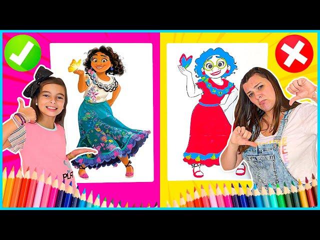 Desafio colorindo com 3 cores gigante filme encanto disney | Jéssica Godar e Laurinha e Helena e Ga