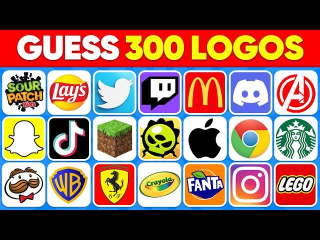 Guess the Logo in 1 Seconds  300 Famous Logos | Logo Quiz 2024 | Daily Quiz