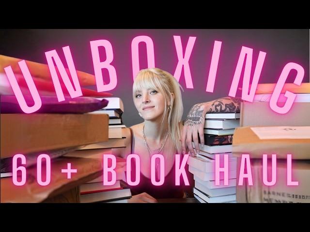 huge unboxing + book haul (60+ books) 