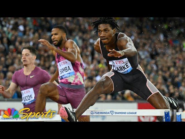 Warholm pulls out, dos Santos pulls up, tight finish decides wacky Zurich 400 hurdles | NBC Sports