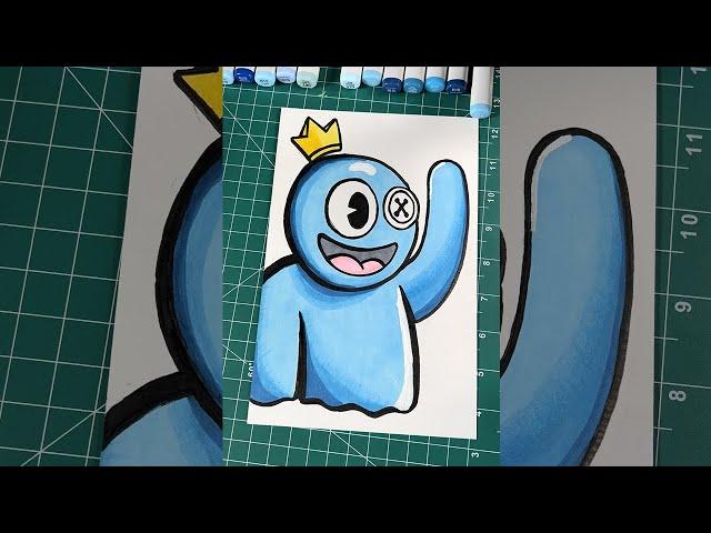 How To Draw Rainbow Friends Blue | Easy! #rainbowfriends #art #roblox