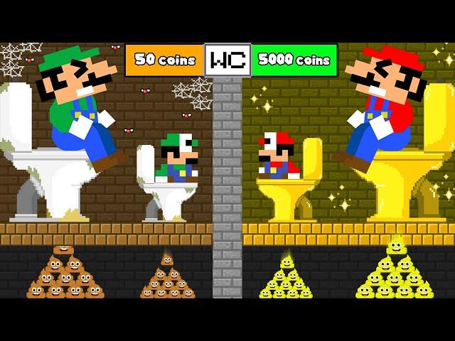 Toilet Prank: Mario and Luigi Challenge Rich vs Poor Toilet | Game Animation