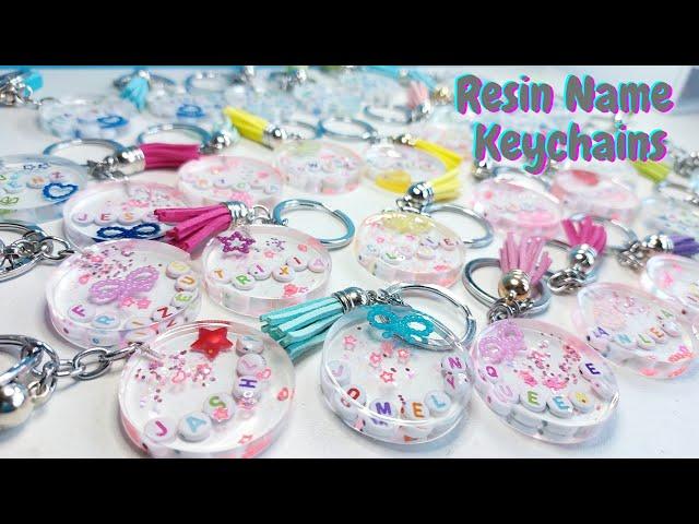 I made 33 Resin Name Keychains for my kids ^^ | Resin Art | Resin Crafts | DIY Gifts | Business Idea