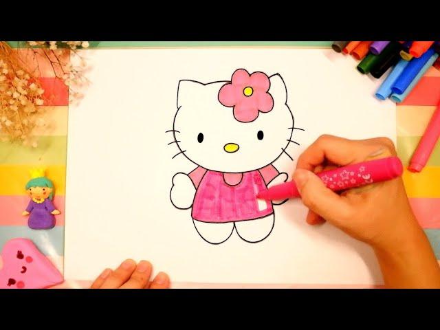 Как рисовать Hello Kitty | Как нарисовать Хеллоу Китти | Няня Уля - Уроки рисования для детей
