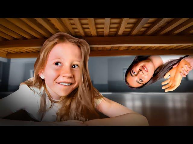 Nastya and Eva play hide and seek in vacation house