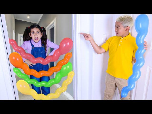 Ellie vs Eric Magic Wand Mayhem: Balloon Pranks!