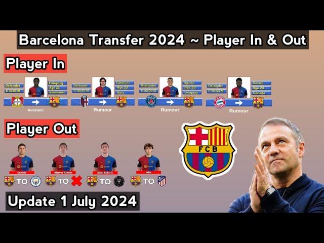 Barcelona Transfer 2024 ~ Player In & Out With Joao Felix & Cancelo ~ Update 1 July 2024