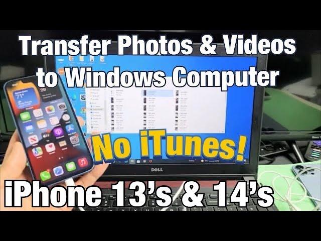 iPhone 13 & 14's: How to Transfer Photos & Videos to Windows Computer / Laptop via Cable (No iTunes)