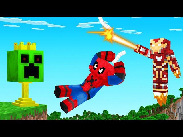 SPIDER-MAN vs IRON MAN Manhunt! (Minecraft)