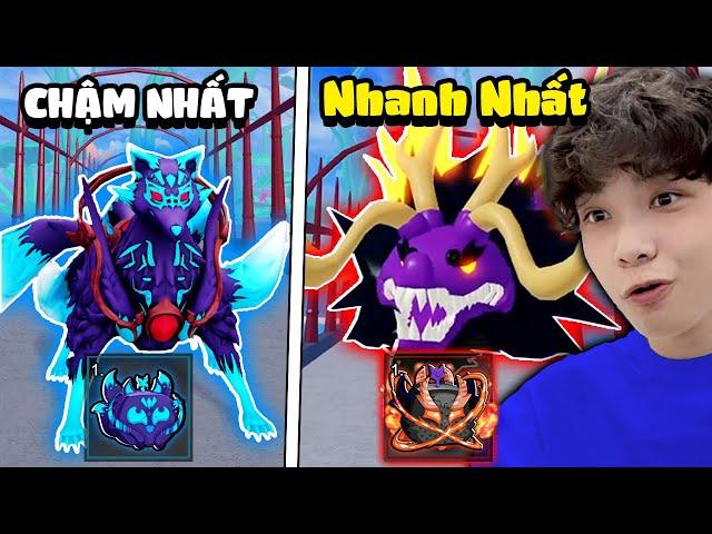 Trái Ác Quỷ Chậm Nhất Đến Nhanh Nhất Trong Blox Fruits Update DRAGON MỚI | Roblox