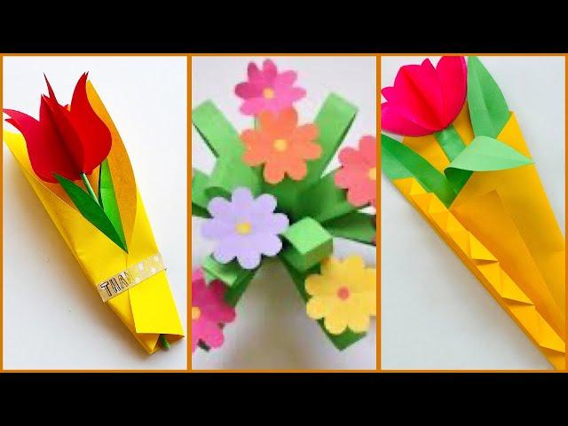 4 DIY Flower Bouquet Craft | Teachers Day Gift Ideas | Flower Craft #bouquet