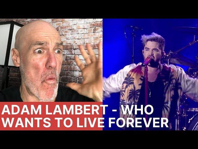 Voice Teacher Reacts - Adam Lambert + Queen - Who Wants to Live Forever, Live - Isle of Wright 2016