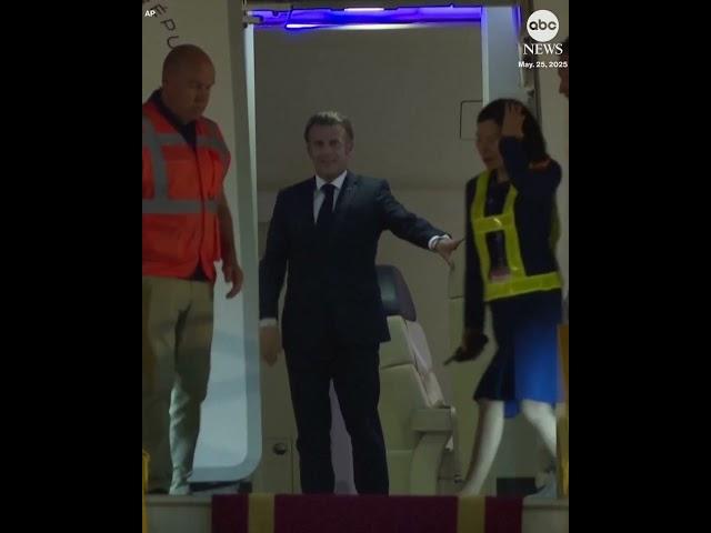 French Pres. Emmanuel Macron appears to be pushed in the face by his wife Brigitte #news #france