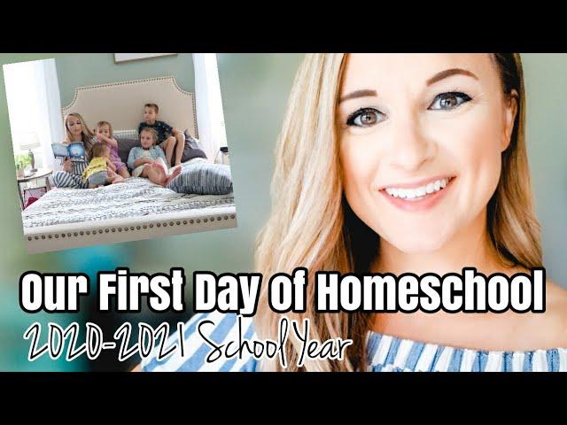 FIRST DAY OF HOMESCHOOL // Day in the Life of a Pregnant Homeschooling Mom of 4 // 2020-2021