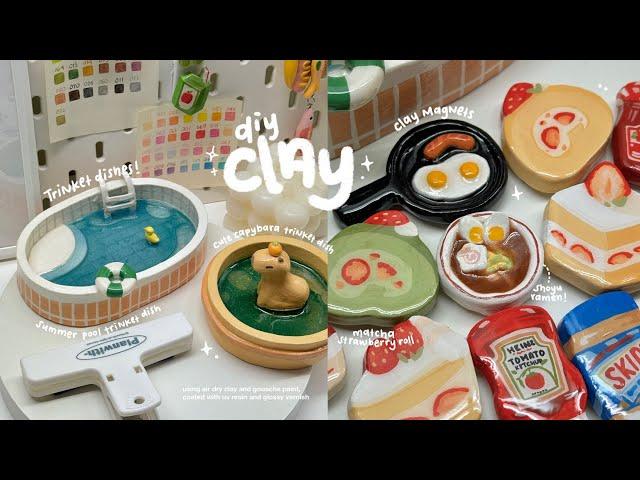 making clay trinket dishes and magnets using air dry clay / no bake