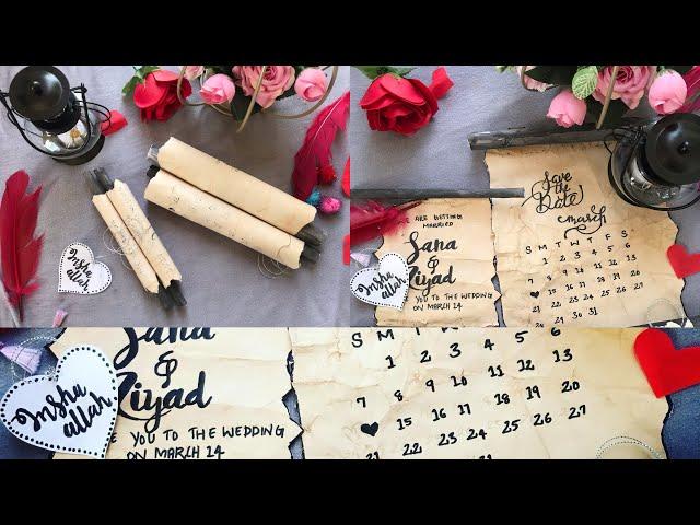 Handmade wedding card|vintage scroll making|Wedding invitation|zuhranwer