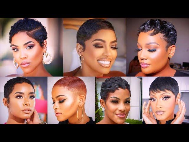 100 + Cute Short Haircuts & Hairstyles for Black Women In 2025 | Very Short Pixie Haircut Picture️