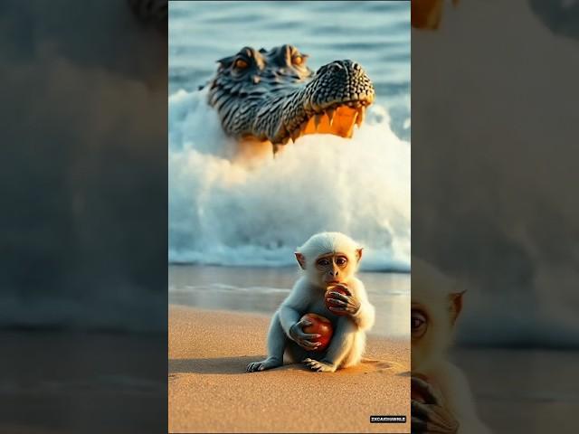 Monkey planted apple tree on the beach #monky #appl #ai