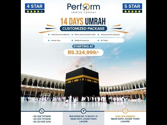 4 & 5 Star Umrah Packages 14 Days from Pakistan !