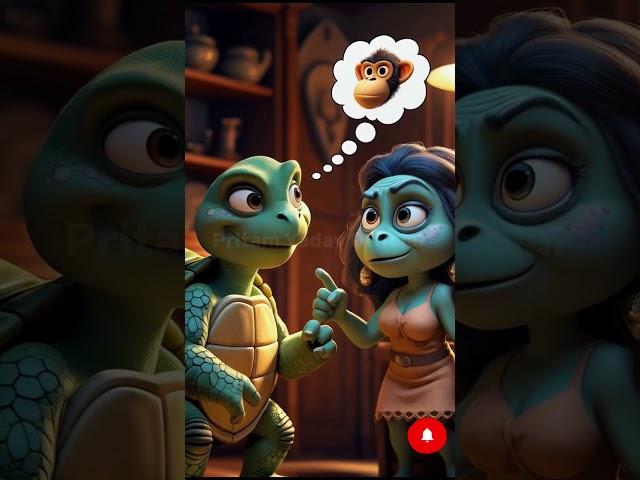 A monkey lives on a tree and turtle becomes his friend #ai #aivideo #shorts #fyp