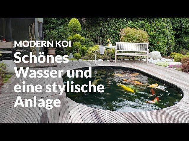 Norberts in die Terrasse eingelassener 13.000 Liter Teich | Modern Koi Blog #6885