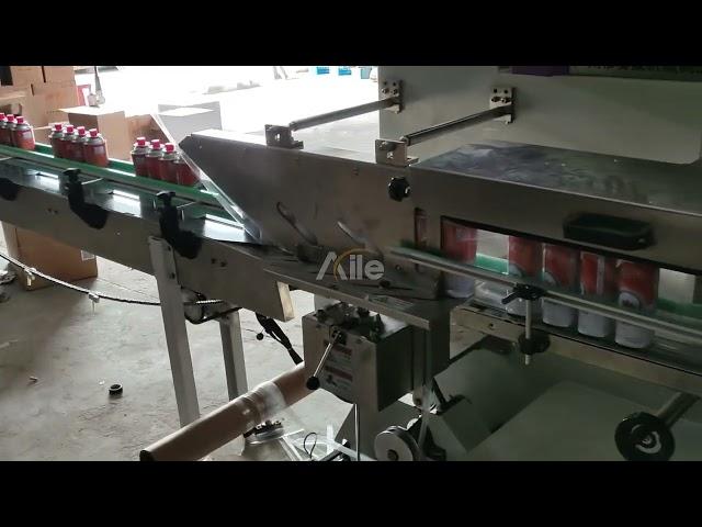 (for 4 bottles)AILE Automatic Butane Gas Aerosol Bottle Film Packaging Machine