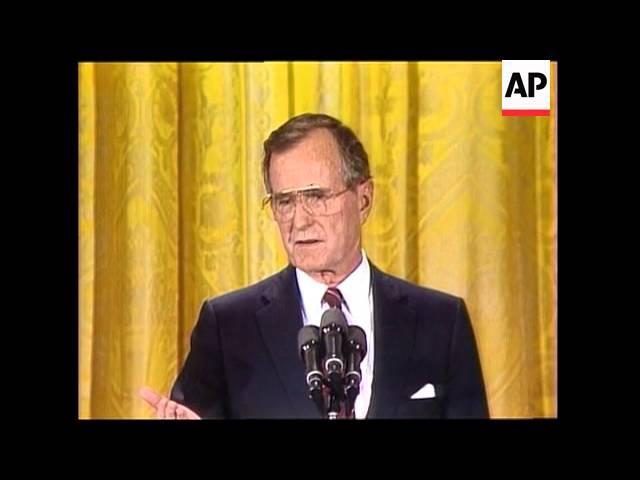 President George H. W. Bush discusses US-China relations during an primetime press conference