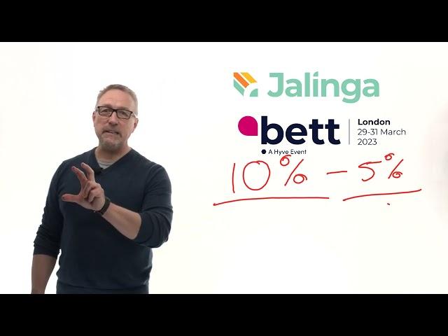 Jalinga at Bett London '23! Welcome to our booth number HI30!