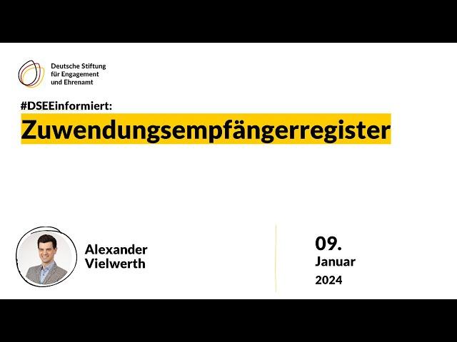 DSEEinformiert: Zuwendungsempfängerregister – Was Vereine wissen sollten