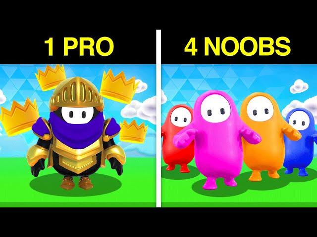 Can 4 Noobs Beat 1 Fall Guys Pro...