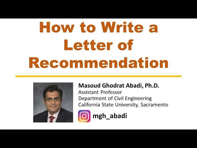 How to Write a Letter of Recommendation | چگونه یک توصیه نامه موثر بنویسیم