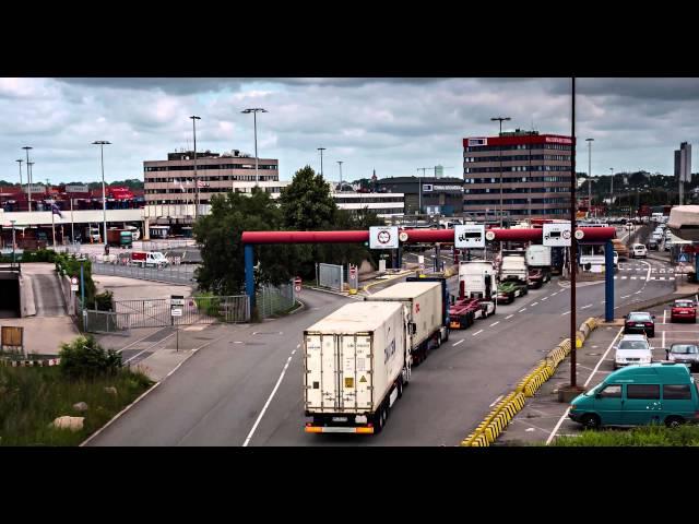 4K Time Lapse - Truck Traffic At Toll Station, Hamburg