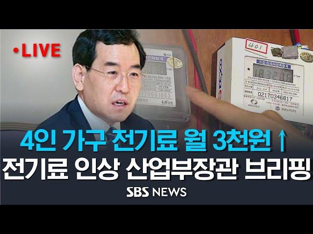 전기 및 가스요금 인상안 발표, 이창양 산업부 장관 브리핑 (이 시각 정부서울청사) / SBS