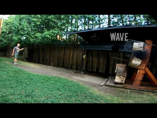 No spin knife throwing.  Wave vs. non-wave style, quick comparison.