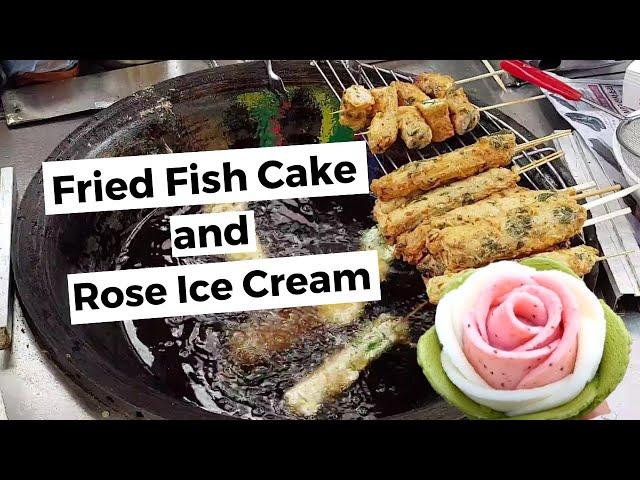 Street Foods in Korea | Rose Ice Cream | Fried Fish Cake | Anne Plugged