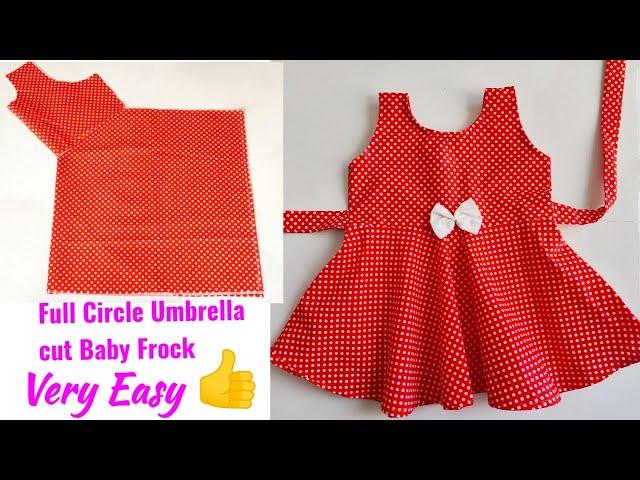 1-2 Year Full Circle Umbrella cut Baby Frock cutting and stitching | Baby Frock cutting and Stitch